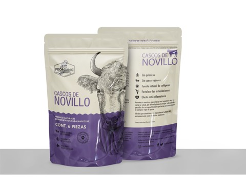 Cascos de novillo deshidratado natural para perro PRORGANIC