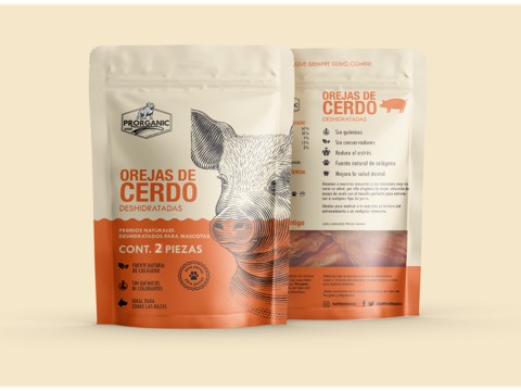 Orejas de cerdo deshidratado natural para perro PRORGANIC