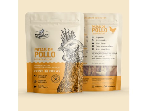 Patas de pollo deshidratado natural para perro PRORGANIC